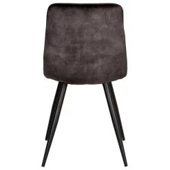 Clearance Wohnen Velours Esszimmerstuhl in Anthrazit - Zirus (2er Set)
