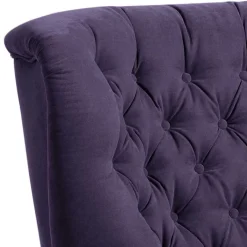 New Wohnen Velours Ohrenbackensessel in Violett - Salut