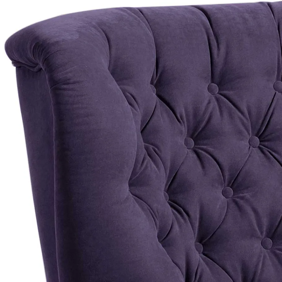 New Wohnen Velours Ohrenbackensessel in Violett - Salut