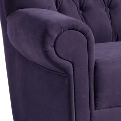 New Wohnen Velours Ohrenbackensessel in Violett - Salut