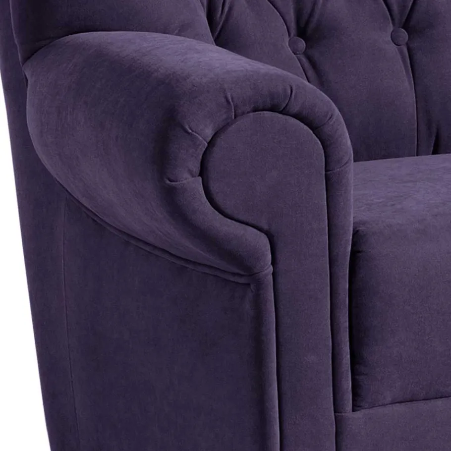 New Wohnen Velours Ohrenbackensessel in Violett - Salut
