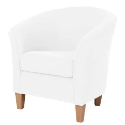 Clearance Wohnen Velours Polsterssel in Creme und Buche - Potova