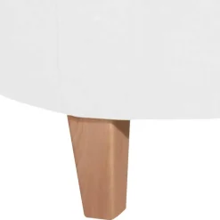 Clearance Wohnen Velours Polsterssel in Creme und Buche - Potova