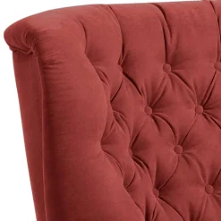 Best Wohnen Velours Sessel in Terracotta und Nussbaum - Valbern