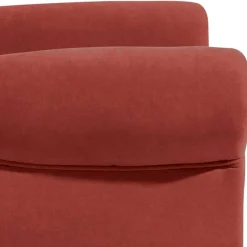 Best Wohnen Velours Sessel in Terracotta und Nussbaum - Valbern