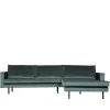 Wohnen Velvet Polsterecke in Petrol & Schwarz - Fledos