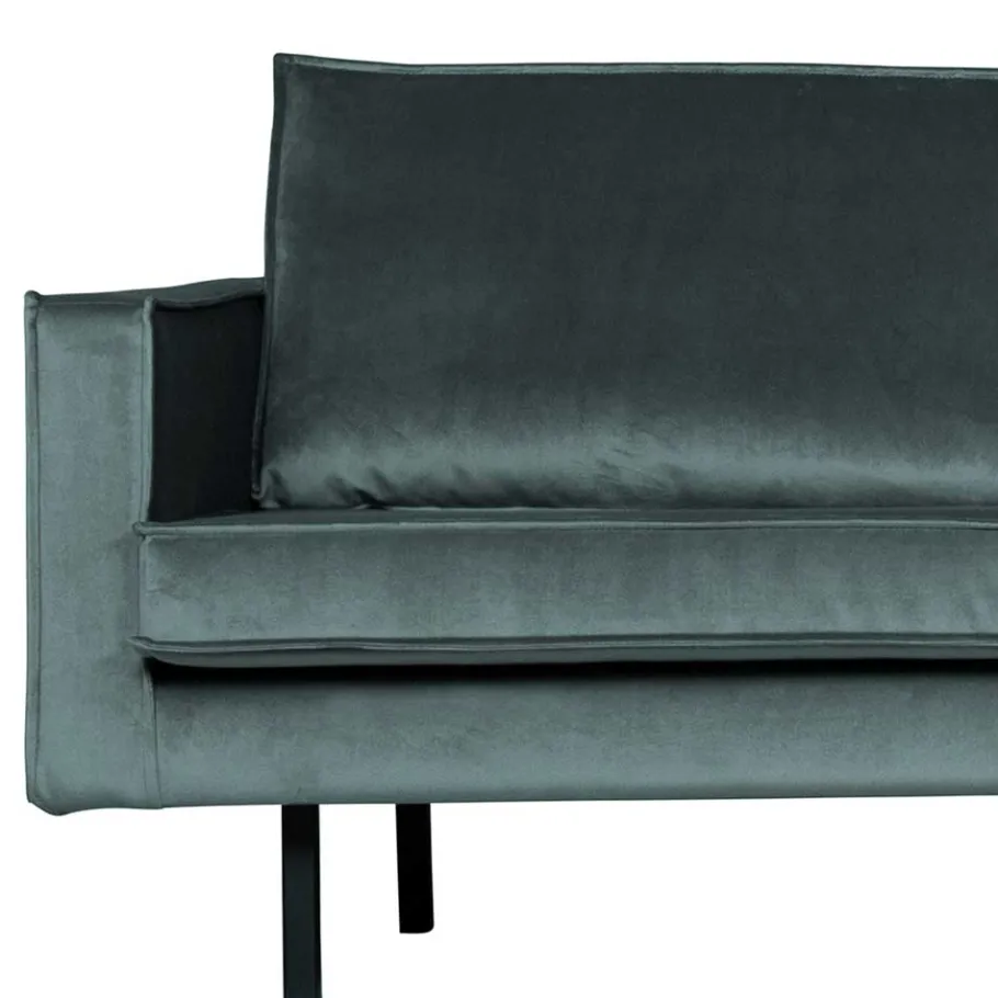 Wohnen Velvet Polsterecke in Petrol & Schwarz - Fledos