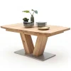 Outlet Wohnen V-Fuß Holztisch in Eiche Bianco - Lucianro