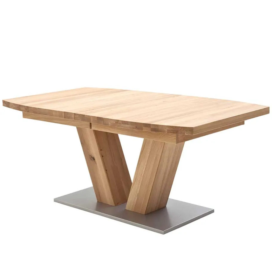 Outlet Wohnen V-Fuß Holztisch in Eiche Bianco - Lucianro