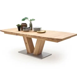 Outlet Wohnen V-Fuß Holztisch in Eiche Bianco - Lucianro