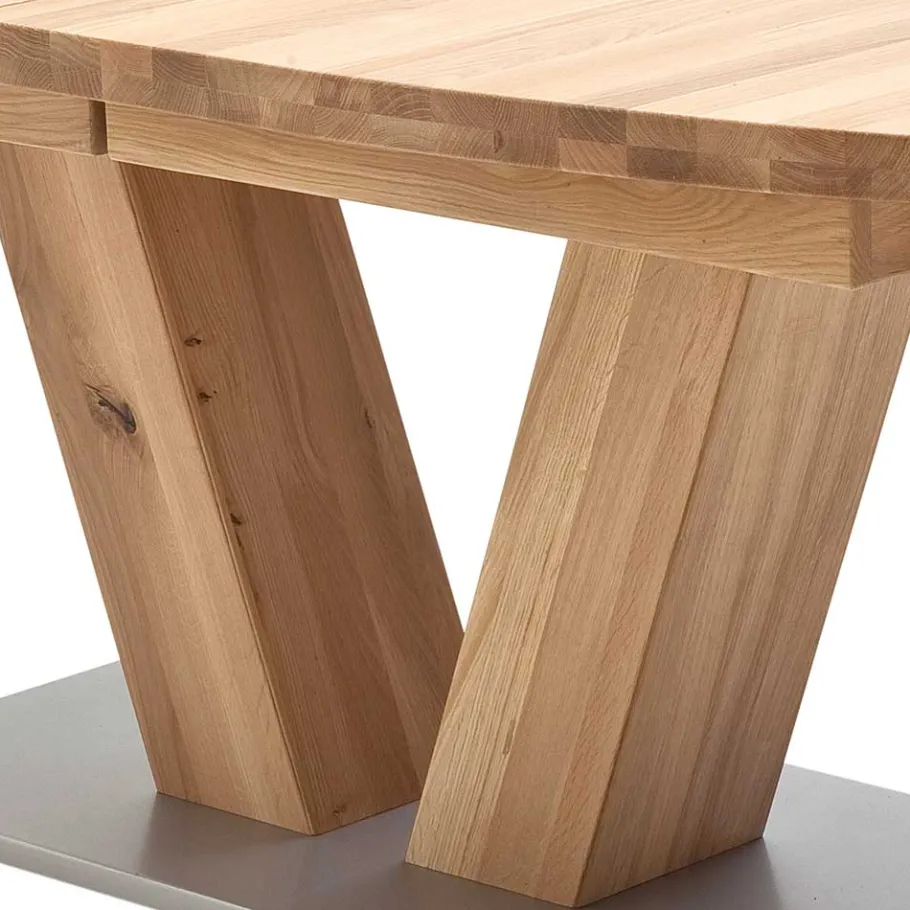 Outlet Wohnen V-Fuß Holztisch in Eiche Bianco - Lucianro
