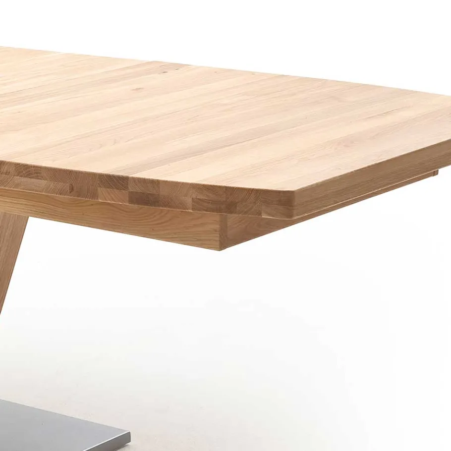 Outlet Wohnen V-Fuß Holztisch in Eiche Bianco - Lucianro