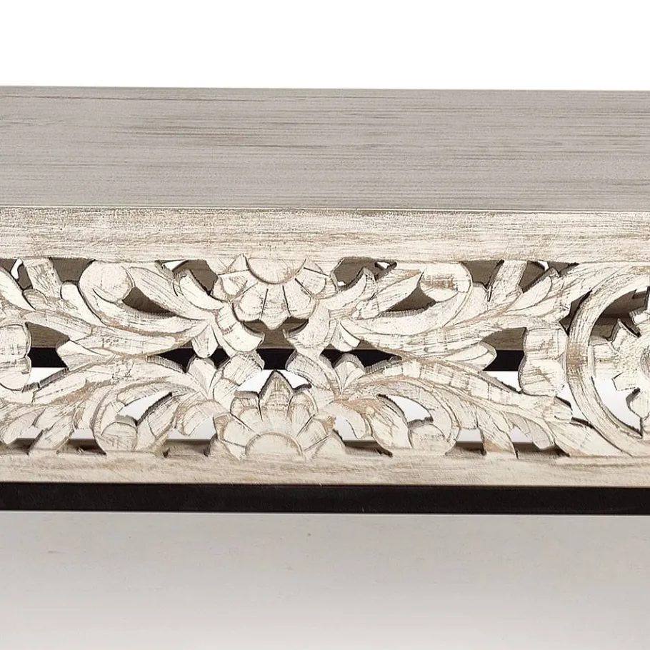 Online Wohnen Vintage Couchtisch in Holz White Wash - Fudorus