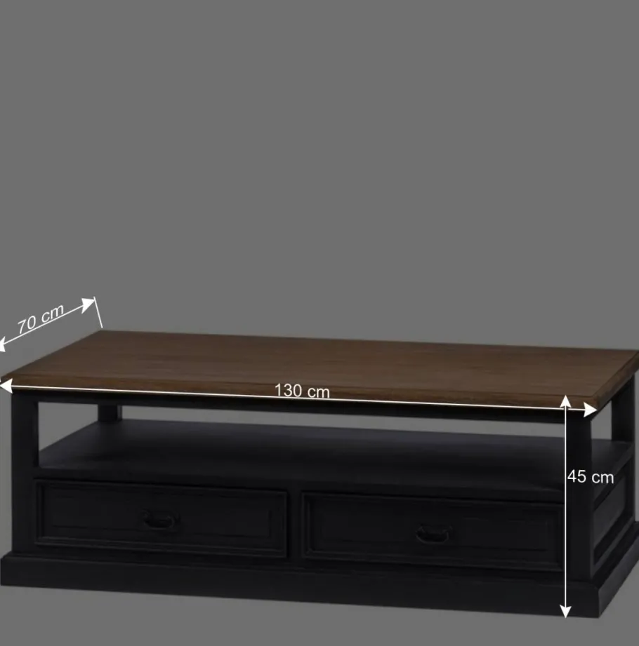 Hot Wohnen Vintage Couchtisch mit Schubladen & Ablage - Niovan