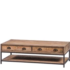 Outlet Wohnen Vintage Couchtisch mit zwei Schubladen - Uvolph