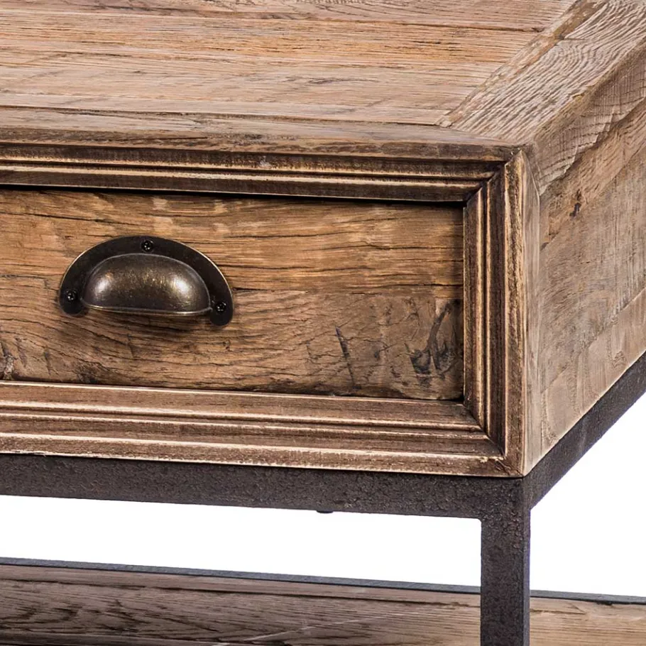 Outlet Wohnen Vintage Couchtisch mit zwei Schubladen - Uvolph