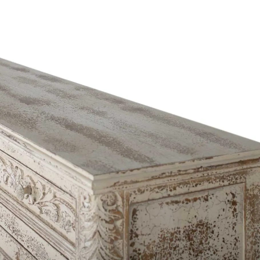 New Wohnen Vintage Design Anrichte in Holz White Wash - Perolyn