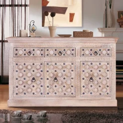 Hot Wohnen Vintage Design Anrichte in White Wash - Uladan