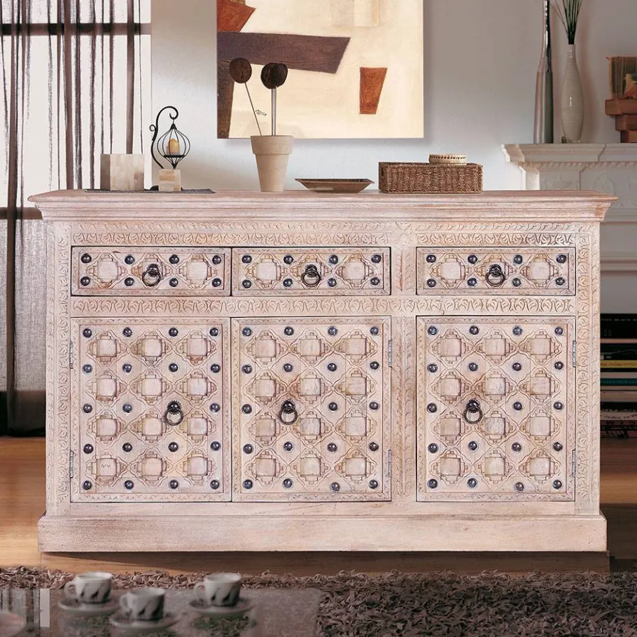 Hot Wohnen Vintage Design Anrichte in White Wash - Uladan