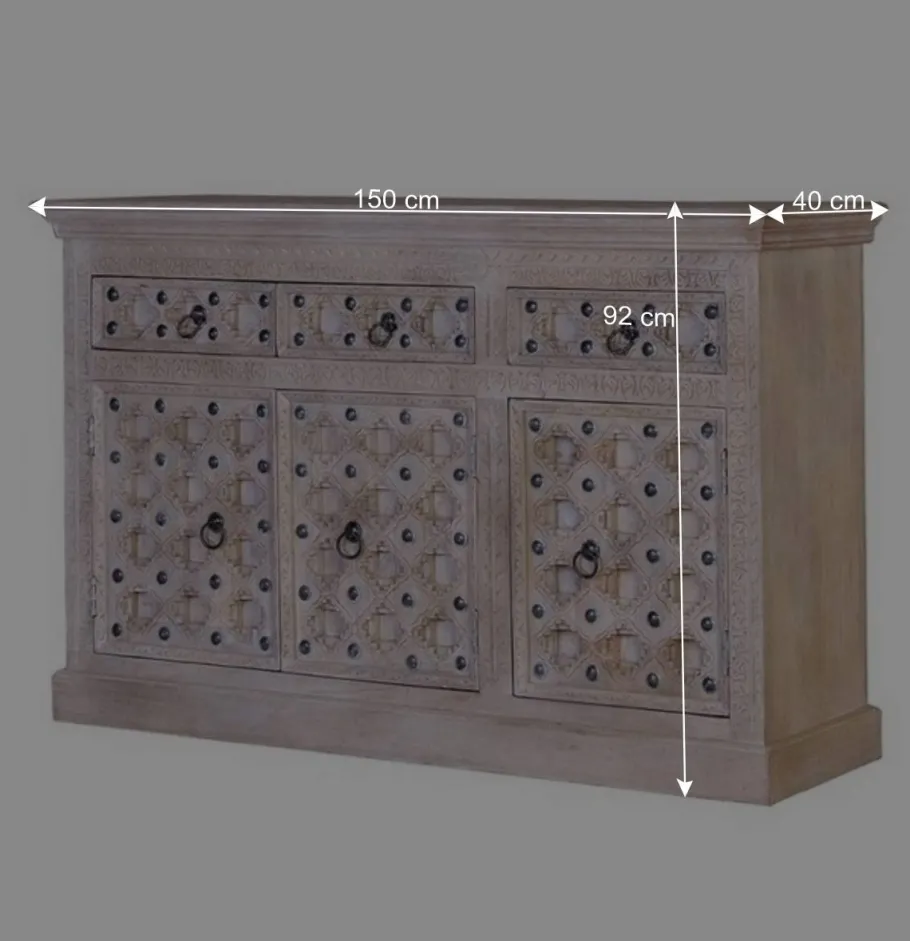 Hot Wohnen Vintage Design Anrichte in White Wash - Uladan