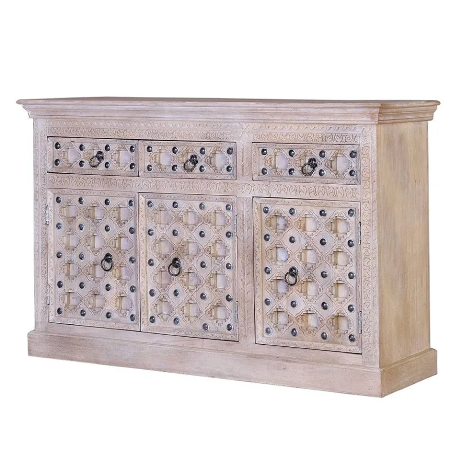 Hot Wohnen Vintage Design Anrichte in White Wash - Uladan