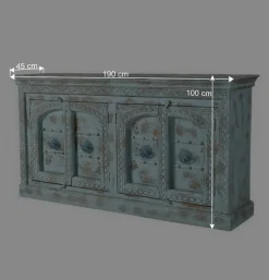 Discount Wohnen Vintage Design Anrichte in Türkis - Canopuss