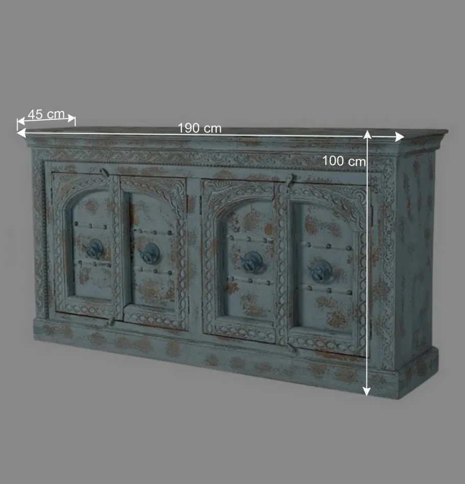 Discount Wohnen Vintage Design Anrichte in Türkis - Canopuss