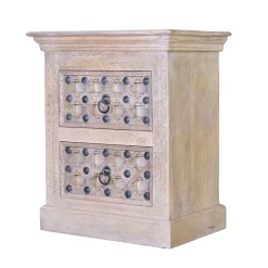 Sale Wohnen Vintage Design Kommode in Holz White Wash - Uladan