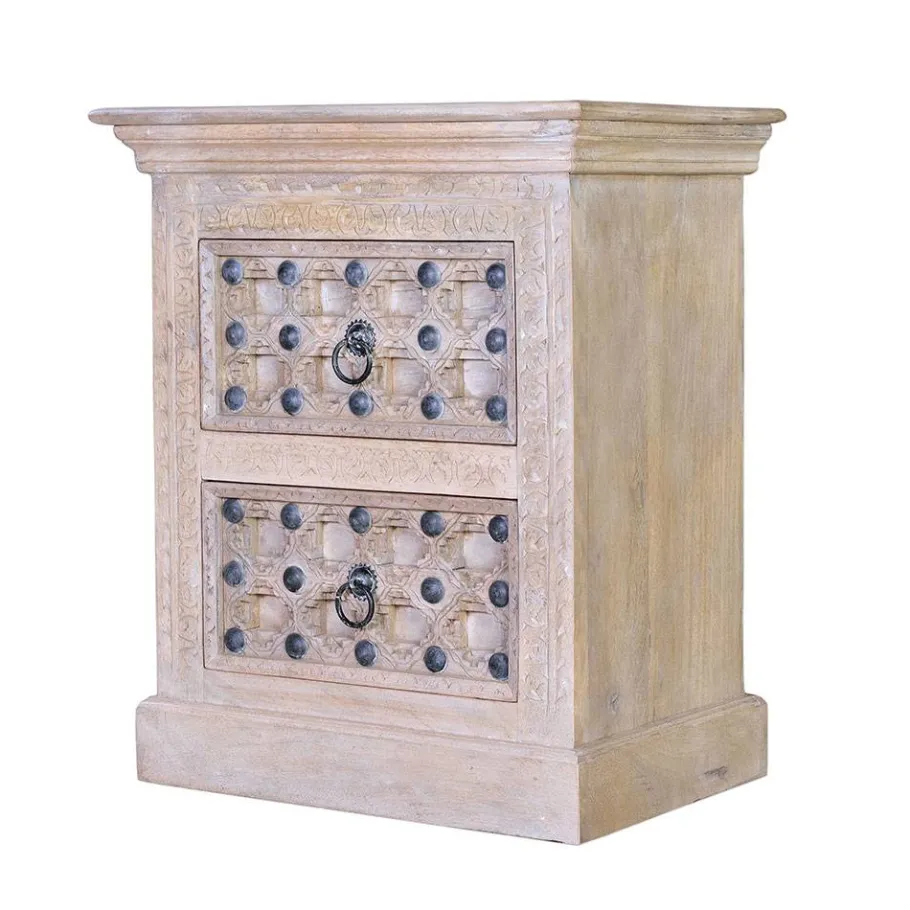 Sale Wohnen Vintage Design Kommode in Holz White Wash - Uladan