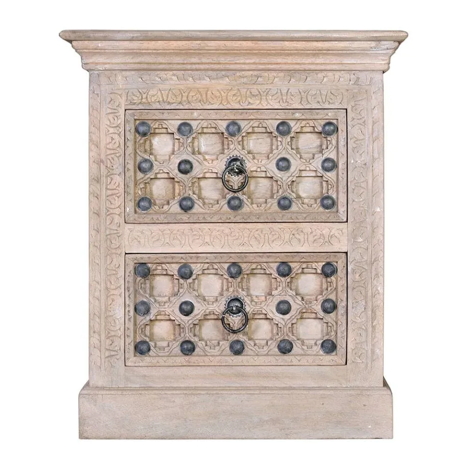 Sale Wohnen Vintage Design Kommode in Holz White Wash - Uladan