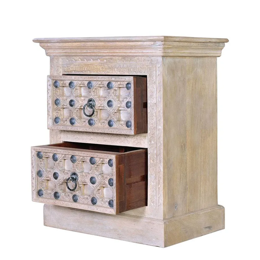Sale Wohnen Vintage Design Kommode in Holz White Wash - Uladan