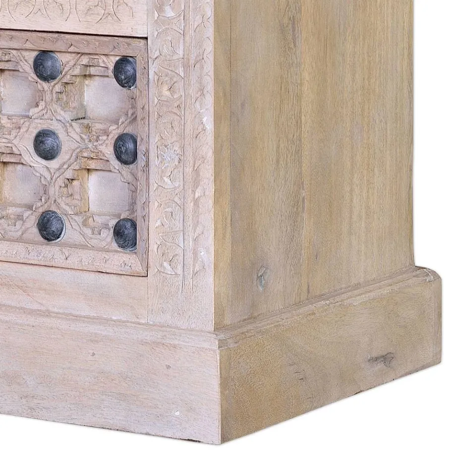 Sale Wohnen Vintage Design Kommode in Holz White Wash - Uladan