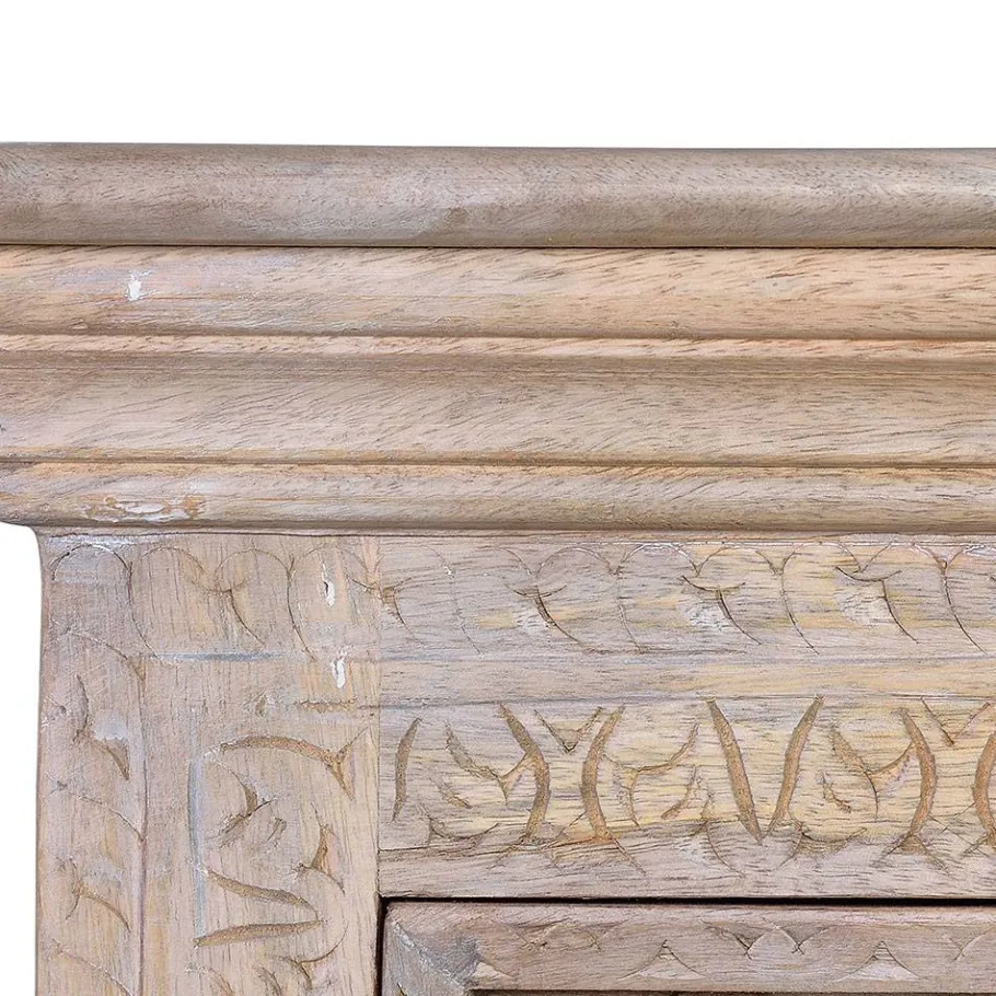 Sale Wohnen Vintage Design Kommode in Holz White Wash - Uladan