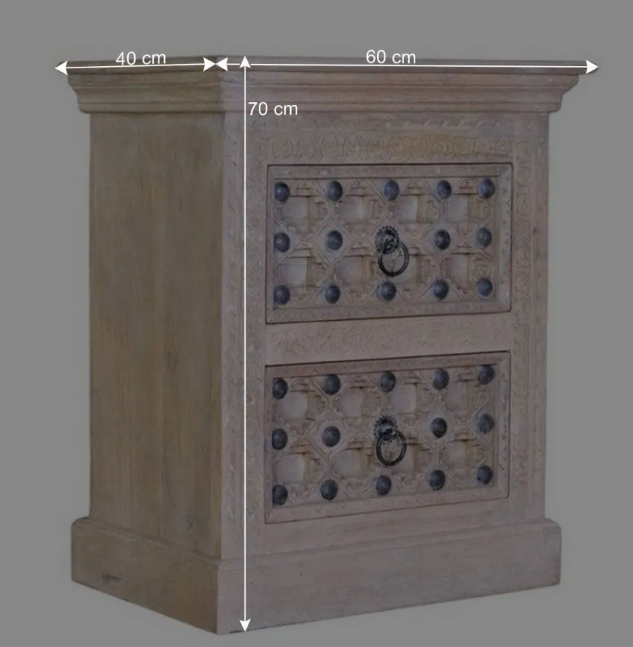Sale Wohnen Vintage Design Kommode in Holz White Wash - Uladan