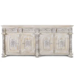 Wohnen Vintage Design Sideboard in Holz White Wash - Cionga