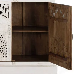 Wohnen Vintage Design Sideboard in Holz White Wash - Cionga