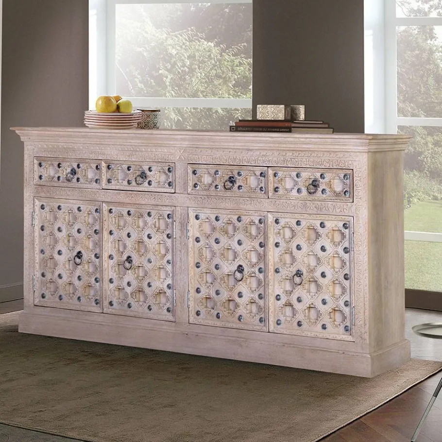 Hot Wohnen Vintage Design Sideboard in White Wash - Uladan