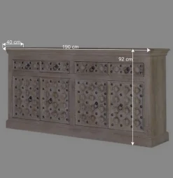 Hot Wohnen Vintage Design Sideboard in White Wash - Uladan