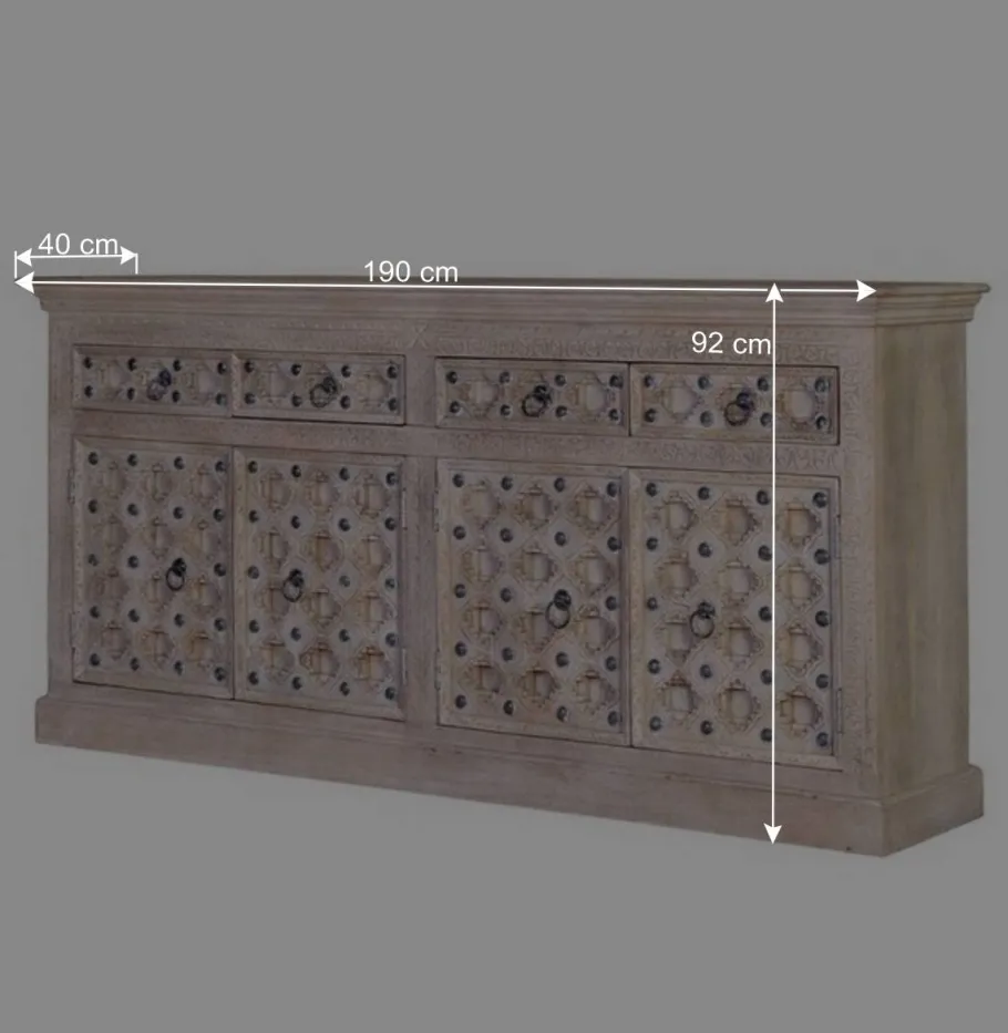 Hot Wohnen Vintage Design Sideboard in White Wash - Uladan
