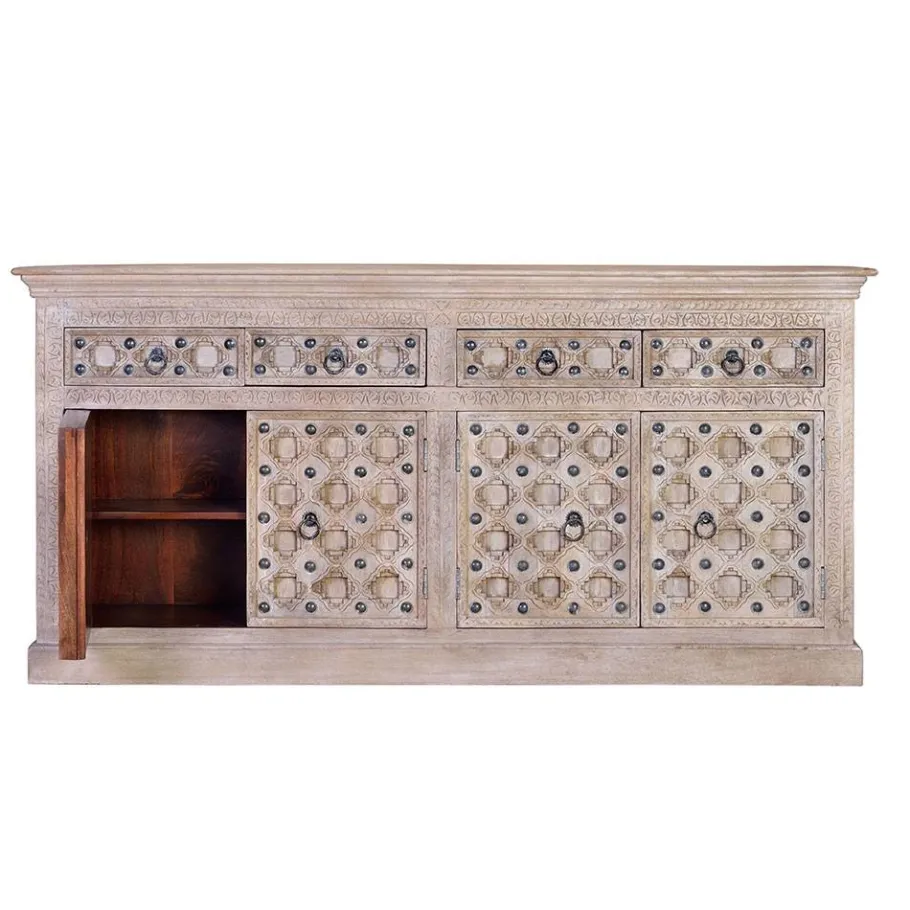 Hot Wohnen Vintage Design Sideboard in White Wash - Uladan