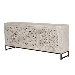 Hot Wohnen Vintage Design Sideboard in Holz White Wash - Fudorus