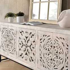 Hot Wohnen Vintage Design Sideboard in Holz White Wash - Fudorus