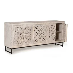 Hot Wohnen Vintage Design Sideboard in Holz White Wash - Fudorus