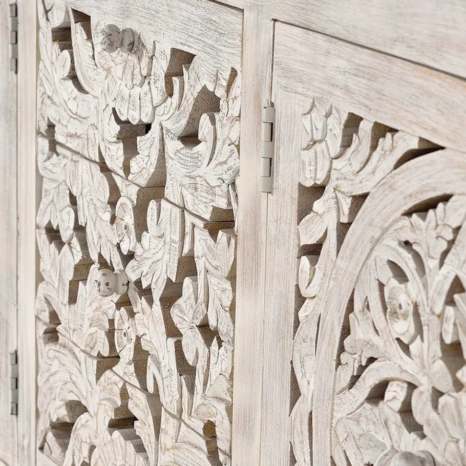 Hot Wohnen Vintage Design Sideboard in Holz White Wash - Fudorus