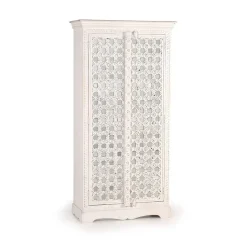Hot Wohnen Vintage Garderobenschrank in White Wash Holz - Toscana