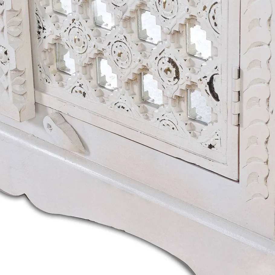 Hot Wohnen Vintage Garderobenschrank in White Wash Holz - Toscana