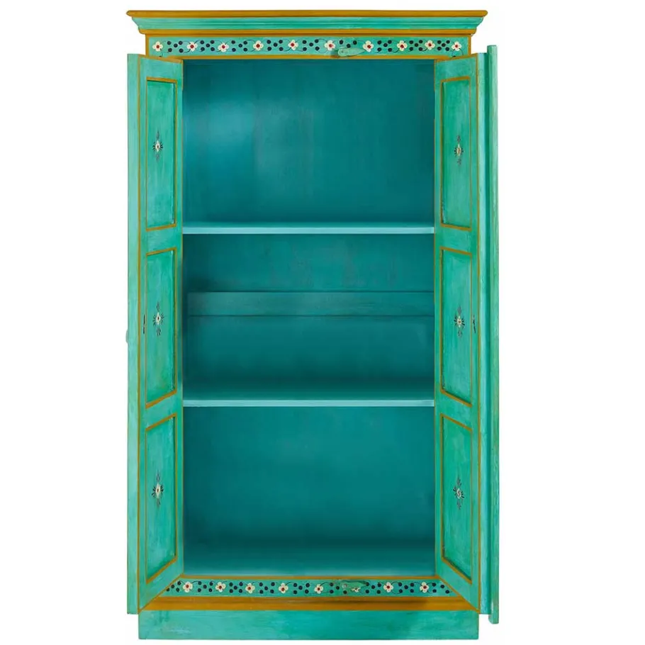 Wohnen Vintage Holzschrank bunt bemalt - Lennlo