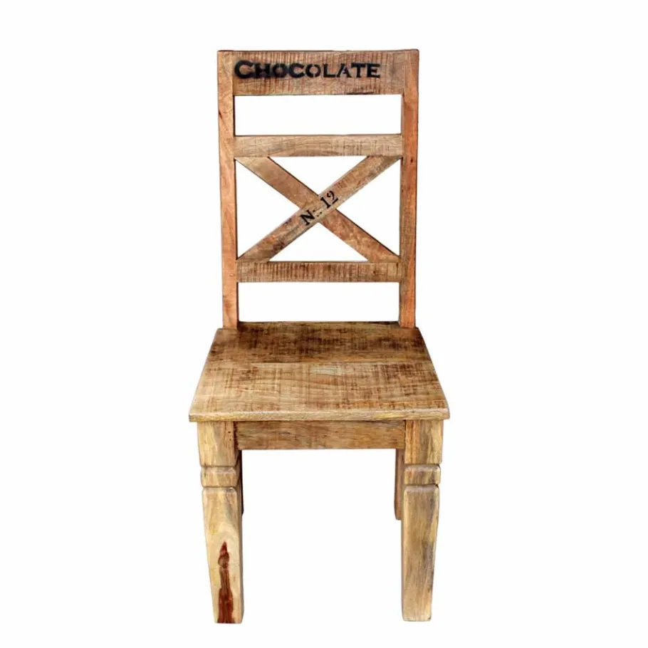 Online Wohnen Vintage Holzstuhl Set Indri rustikaler Charme (2er Set)