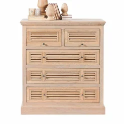 Discount Wohnen Vintage Kommode mit Lamellen Front Taunton aus Eiche teilmassiv