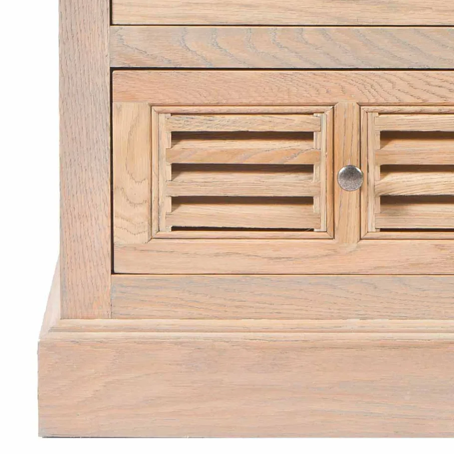 Discount Wohnen Vintage Kommode mit Lamellen Front Taunton aus Eiche teilmassiv